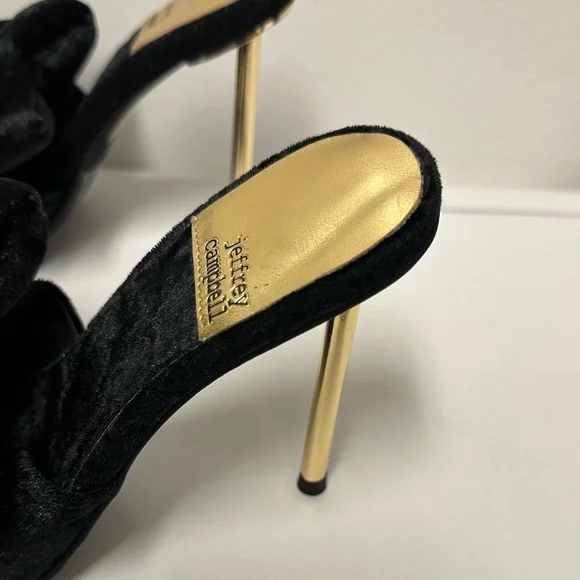 Jeffrey Campbell Bow Down Black Velvet Mules , Very Stylish and Beautiful - Picture 9 of 9
